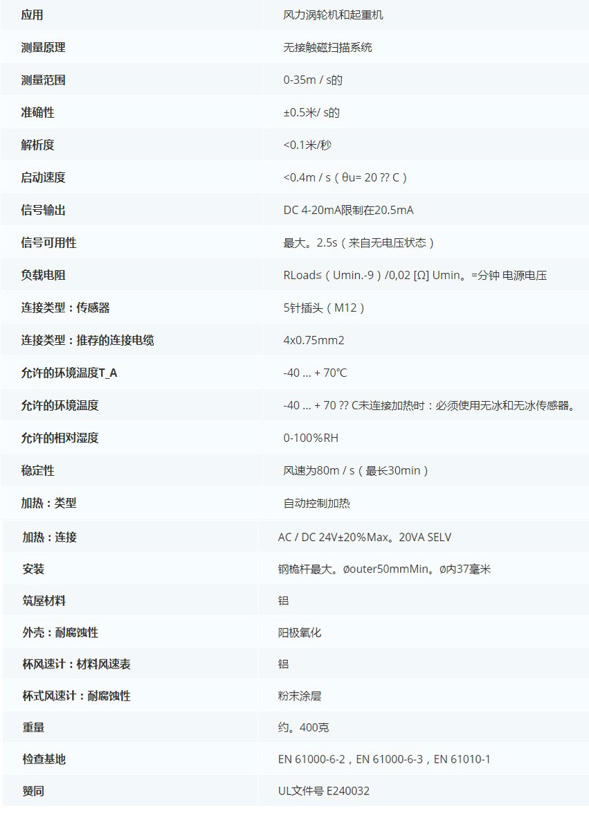 德***科瑞文Kriwan INT10風速傳感器13N219S35技術(shù)參數(shù)
