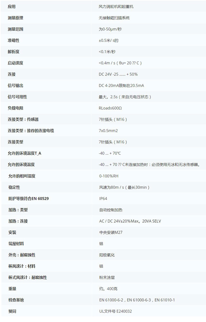德***科瑞文Kriwan INT10風速傳感器13N219S53技術參數