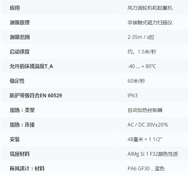 德***科瑞文KriwanINT1葉片風速傳感器02N222技術參數(shù)