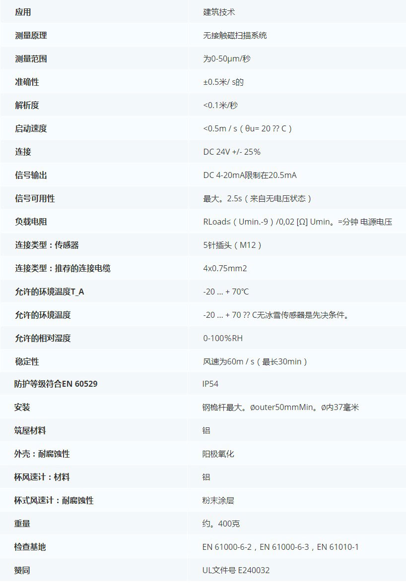 德***科瑞文KriwanINT10 H風速傳感器13N500S21技術參數